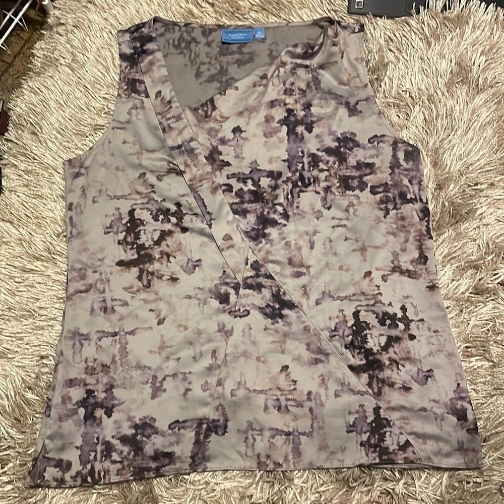 SIMPLY Vera Vera Wang Gray Tank Blouse XL